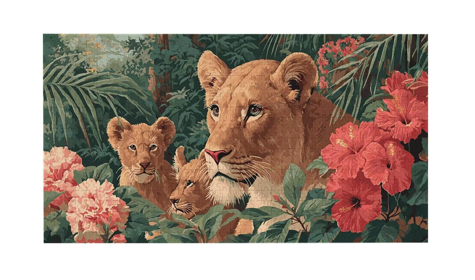 Puzzle dla dorosłych 1692 sztuk, lew dżungli Puzzle, trudne, wymagające, puzzle idealnie pasują, napis na plecach, bez pudru, prezent dla seniorów (179 x 31 cm) v128