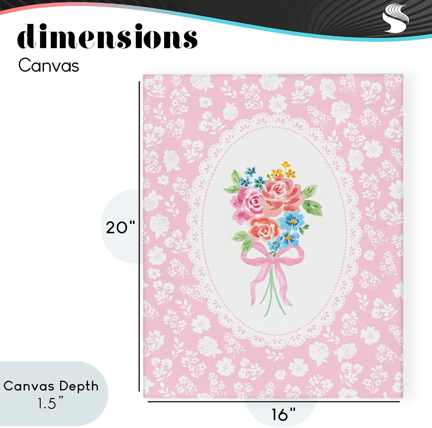 'Pink Feminine Bouquet'| Canvas Art | Stupell Industries | 16 x 20 Inches, Easy to Hang and Sturdy, Made in USA, by Corinne Haig