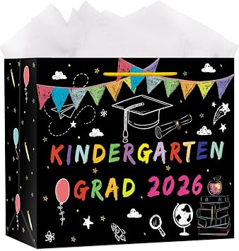 HEYINSHEN Kindergarten Graduation Gift Bag 13 Kindergarten Graduation Goodies Bag for Kids Preschool Graduations Gift Bag with Tissue Paper and Handle 2026 Graduations Party Favor