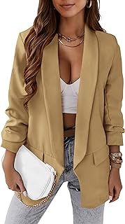 Womens Casual Blazer 2025 Spring Fall Fashion Long Sleeve Open Front Work Office Suit Jackets