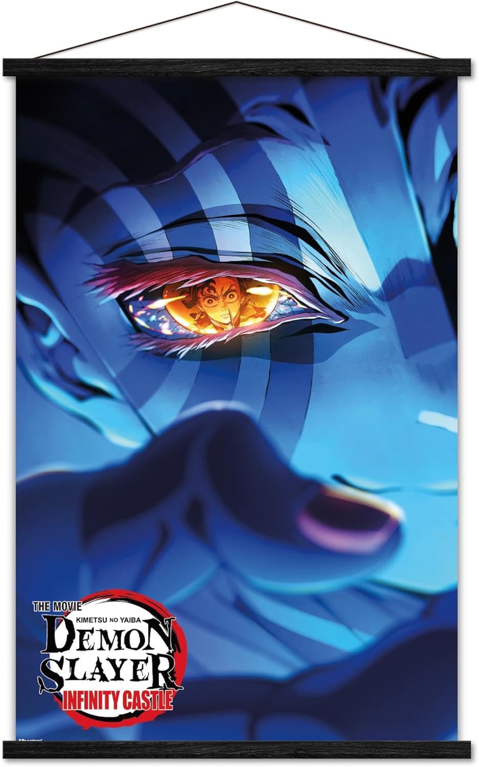 Demon Slayer: Infinity Castle (2025) - Akaza Key Art Wall Poster with Magnetic Frame, 34L" x 22.4W", Print and Black Hanger Bundle