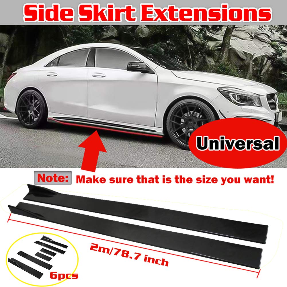 Universal 2M/78.7'' Side Skirt Extension Splitter fit, Side Skirts