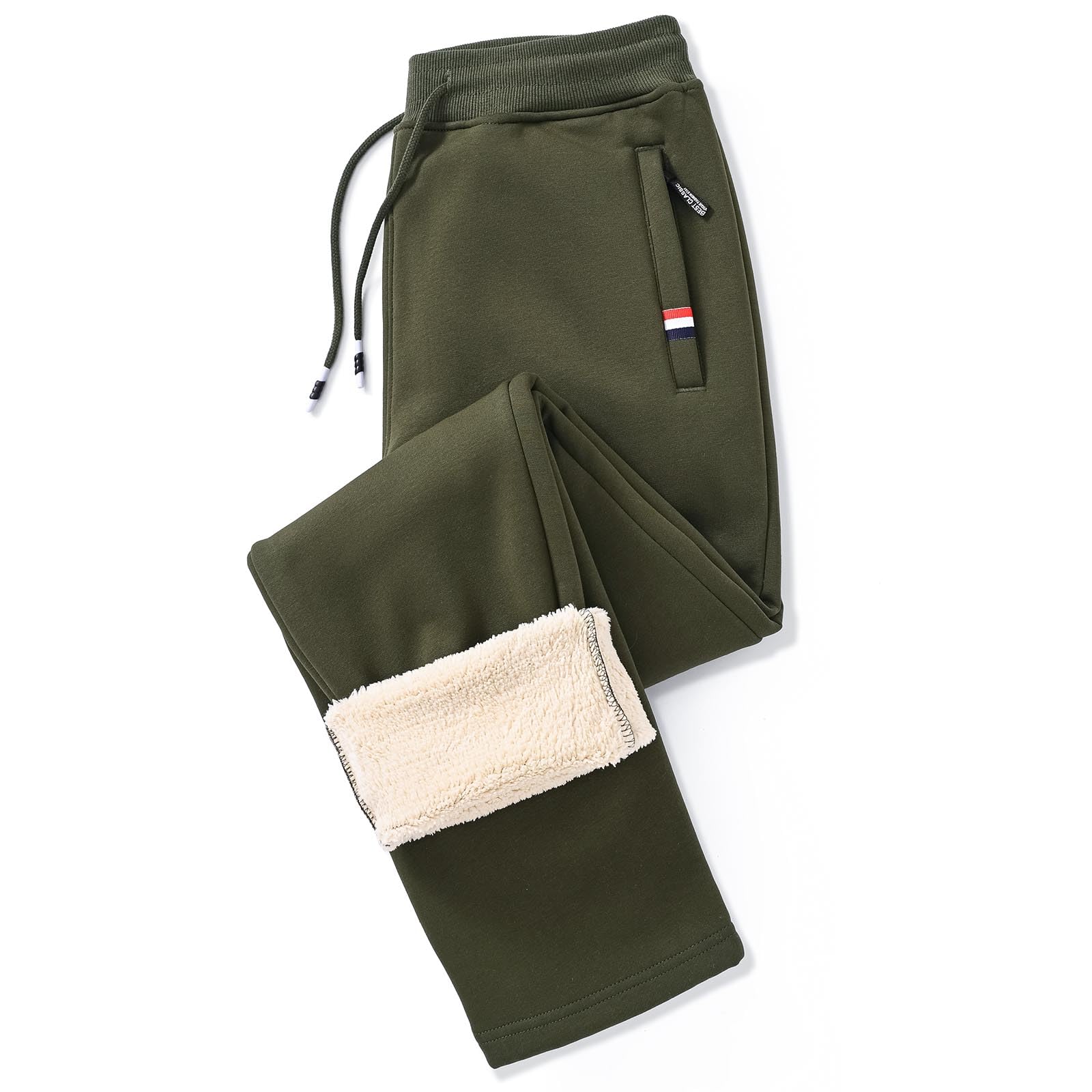 JustSun Pantaloni Tuta Uomo Termici Sportivi Invernali Cotone Tasche Zip | JustSun Termici Uomo Pantaloni Tuta Cotone Felpati Pile Caldi Invernali Sportivi Jogging Running Tasche Zip Elastico In Vita