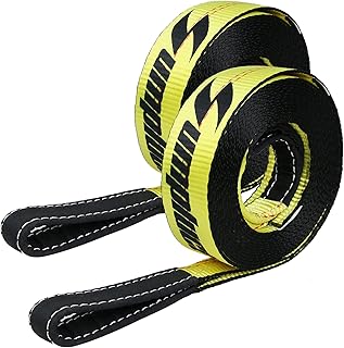 2 Pack Tow Strap 2" x 20 ft 20000 lbs Break Strength Kinetic Recovery Tow Rope with Loops,Emergency Towing Strap,Tree Saver Snatch Straps for ATV,UTV,Car,Tractor,Vehicles,Boat,Trailer Accessories
