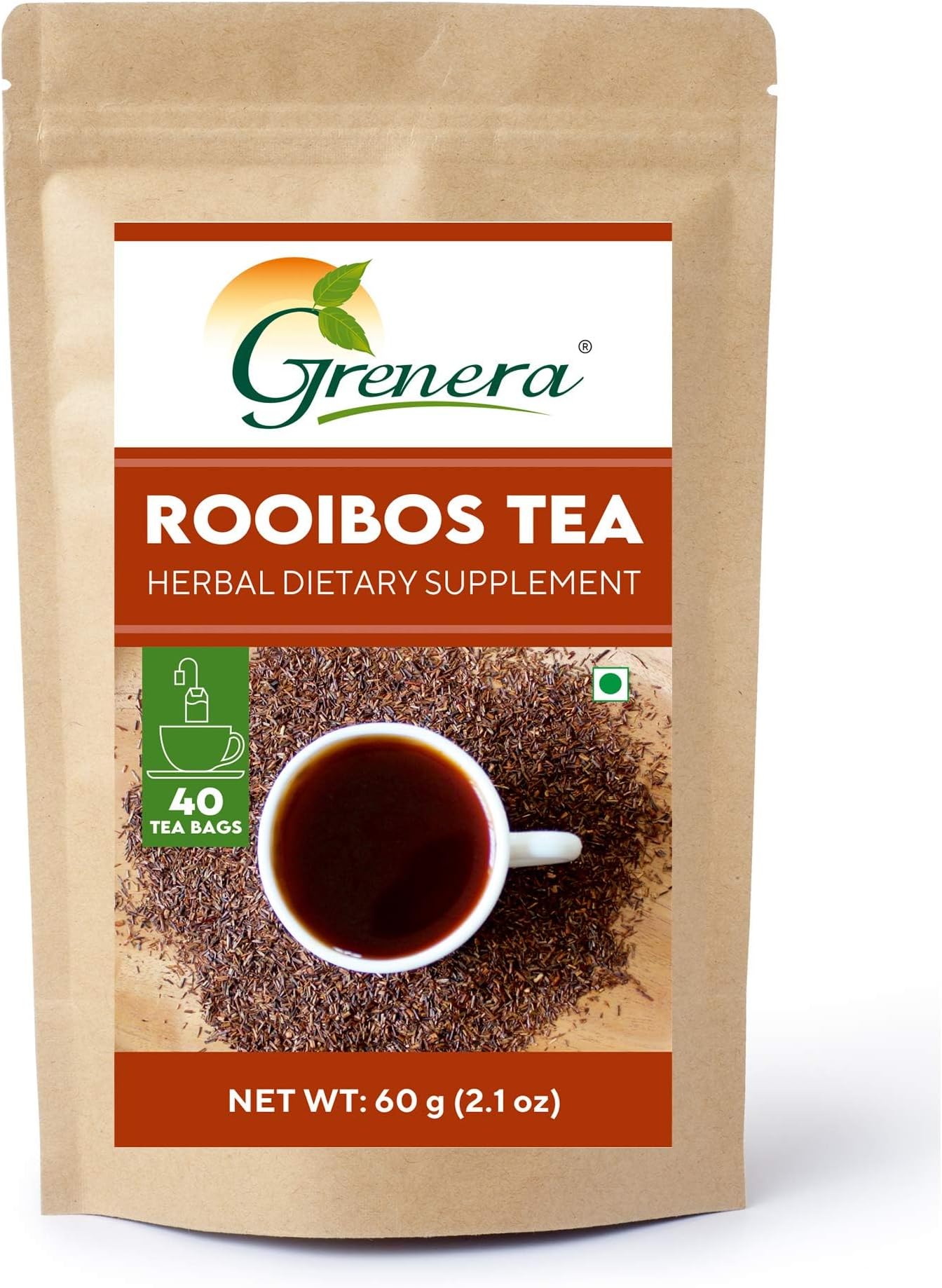 - Rooibos Tea Bags (40 Dip Tea Bags) | Caffeine Free, Gluten Free, Non GMO