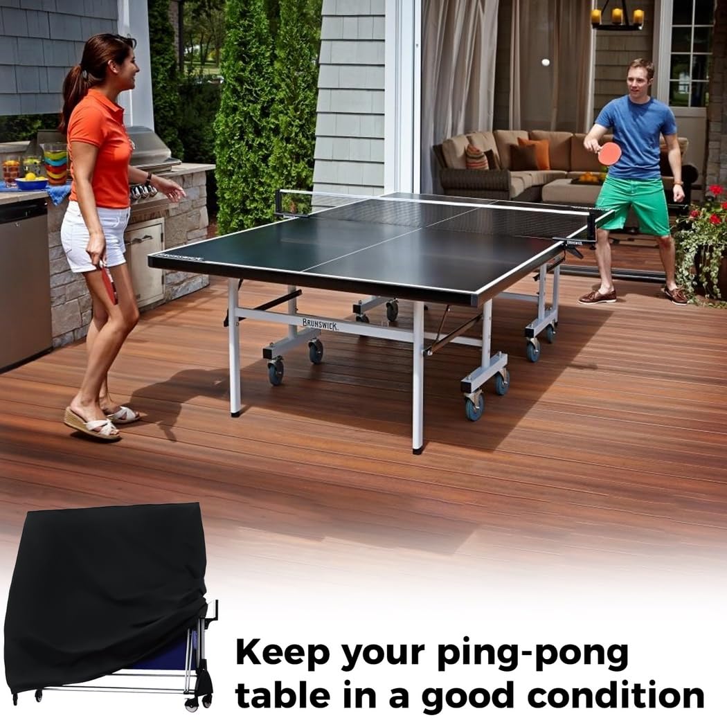 Copertura impermeabile per tavolo da ping pong, in taffetà di poliestere 210D, protezione in tessuto taffetà per tutte le condizioni atmosferiche, adatta a 180 x 160 x 70 cm per coperture di