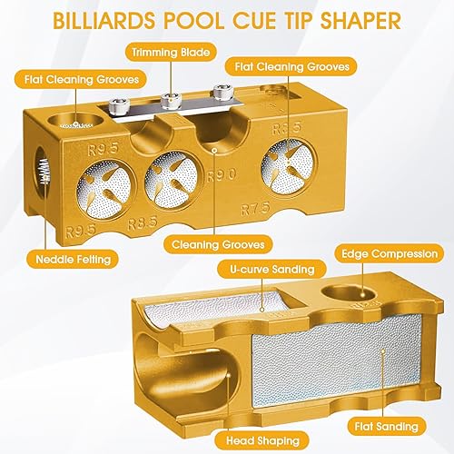 Miniatura 2 de Moldeador de punta de taco de billar 11 en 1, kit de repuesto de puntas de taco de piscina, puntas de taco de piscina, herramienta de punta de taco