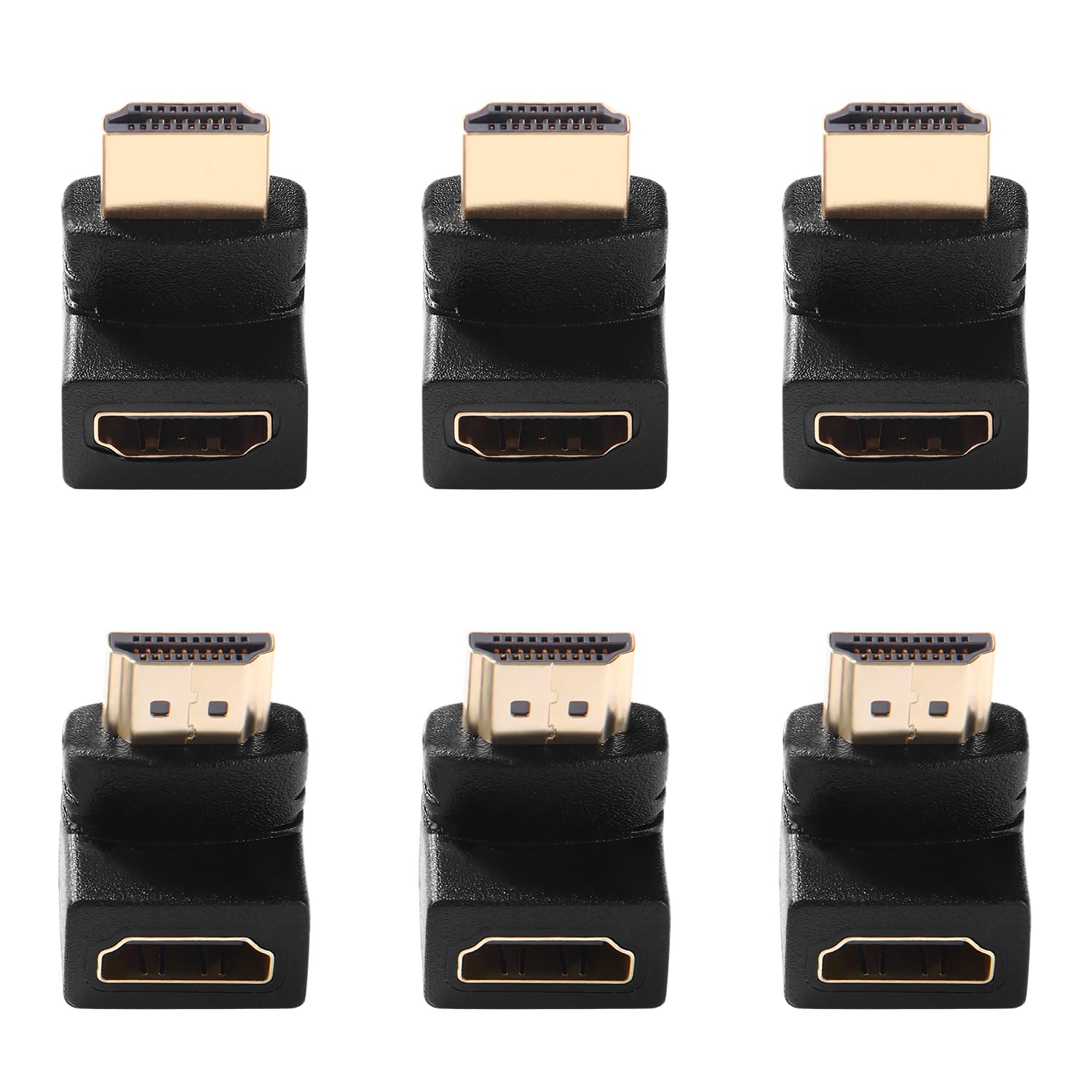 6 Pezzi Connettore HDMI 90 Gradi e 270 Gradi, Adattatore HDMI Angolo Maschio a Femmina 3D&4K, Connettore ad Angolo HDMI, Compatibile con per PS5, PS4, PS3, TV Stick