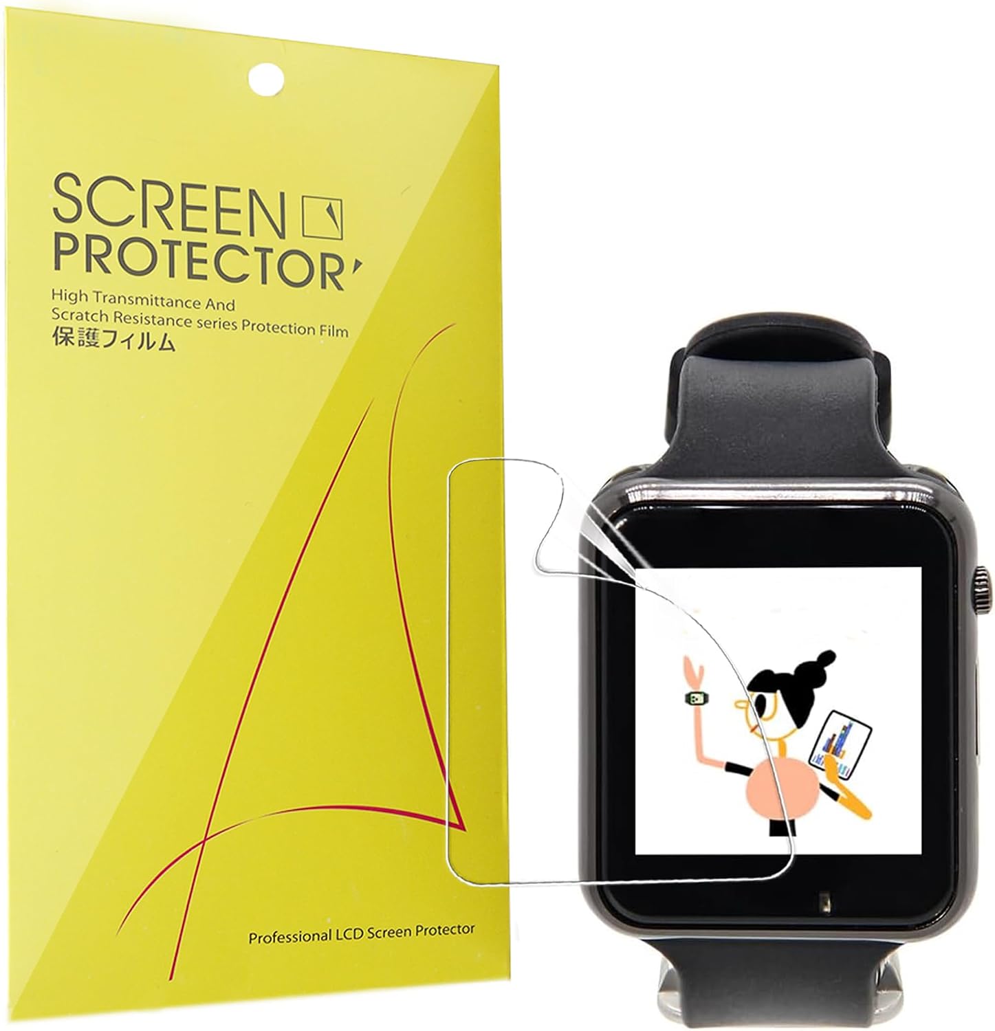 Lamshaw Compatible for LILYGO T-Watch-S3 Plus Screen Protector, [6 Pack] Full Coverage TPU Clear Film Compatible for LILYGO T-Watch-S3 Plus (6 Pack)