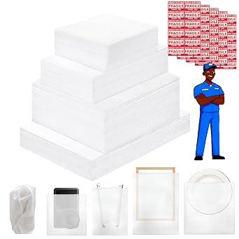 320 pcs Moving Packaging Supplies Set, 260 pcs Cushioning Foam Pouchs&Sheets, 4 Sizes 16"x12",12"x12" 12"x7.8",7.8"x7.8" With 60 Fragile Stickers,For Moving,Packaging,Storage