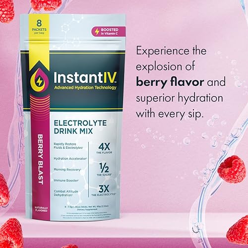 Miniatura 3 de Mezcla de bebidas en polvo de electrolitos - Tecnología de hidratación avanzada - Hidratación vegana y sin gluten - Paquetes de hidratación rápida