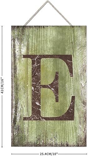 Vista 9 de Letrero colgante de madera con letra J, letrero de madera para decoración del hogar, 26 letras del alfabeto de metal, placa de madera, decoración
