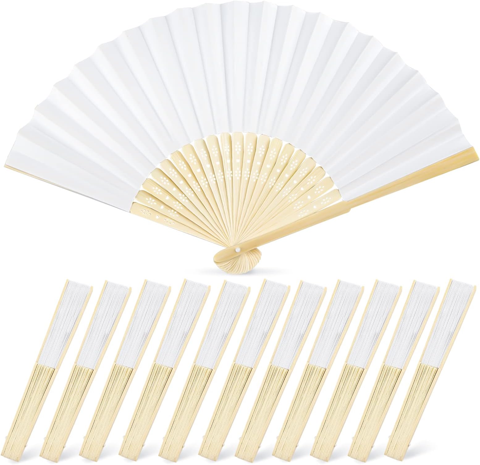 KINBOM Chinese Folding Fan, 4pcs Vintage Folding Handheld