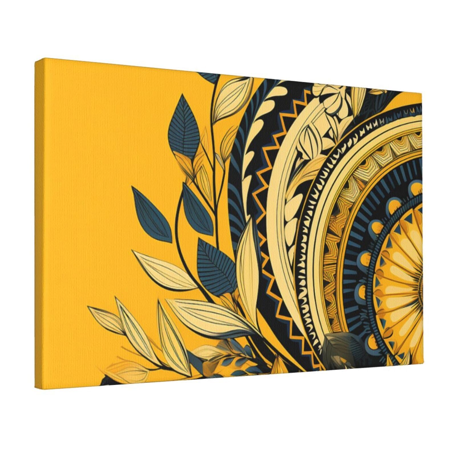 Toile murale prête à accrocher pour embellir un mur blanc jaune - 8