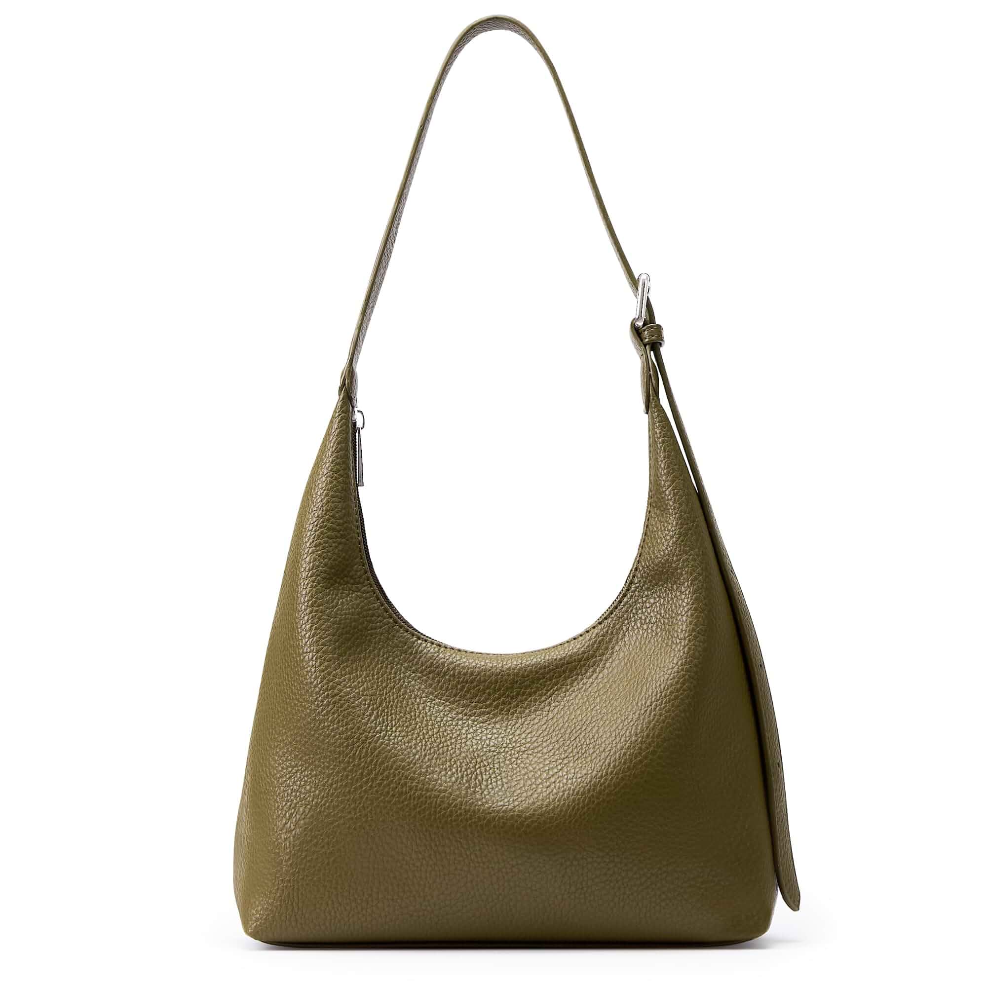 KALIDI Crescent Tote Bag, Women Underarm Hobo Everyday Zipper Handbag WorkSoft Vegan Leather 10" Adjustable Shoulder Trendy Purse for Evening Shopping Travel Vacation Commute Casual