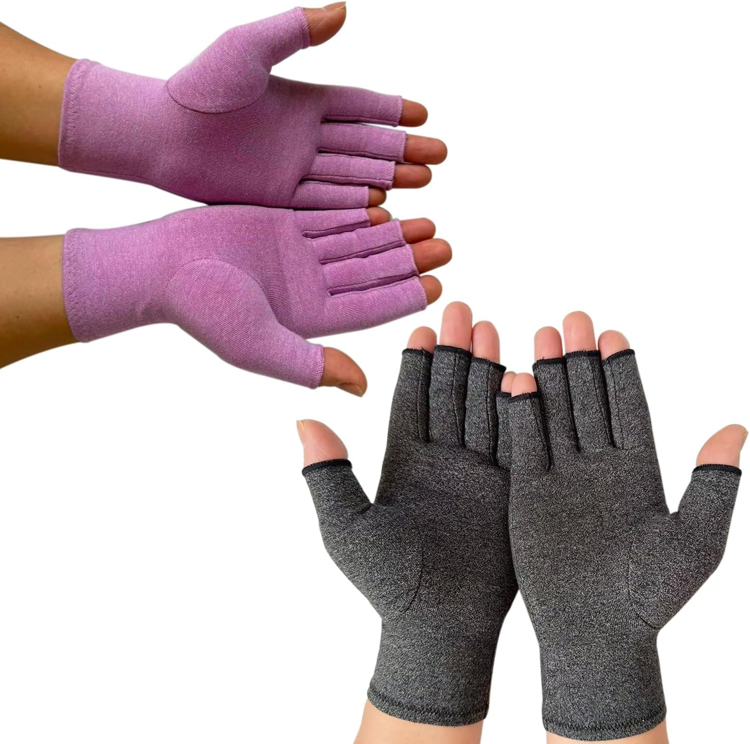 2 Pairs Premium Bamboo Gloves,One Compres Bamboo Arthritis Gloves forWomen Men