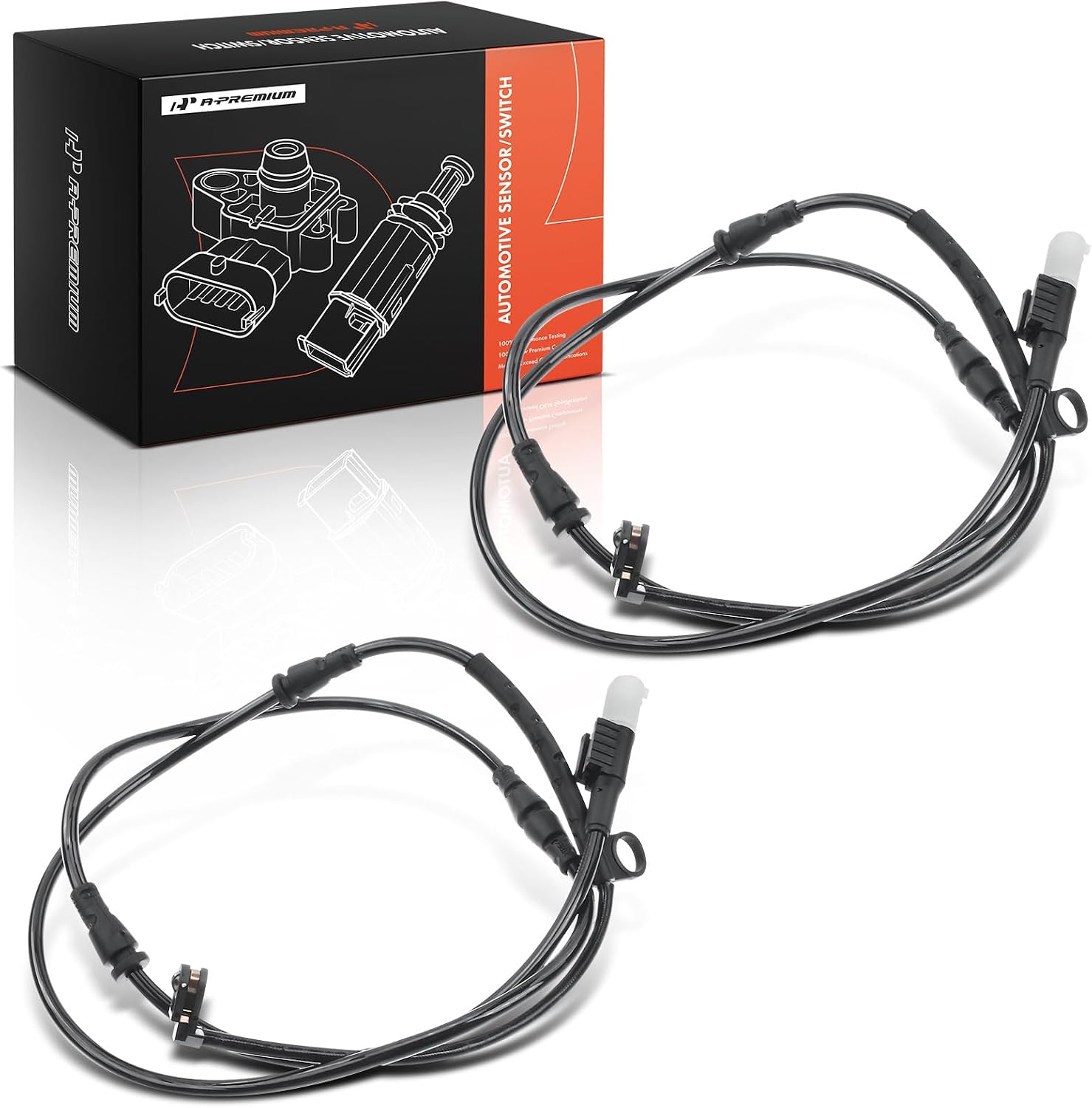 A-Premium Front Disc Brake Pad Wear Sensors Compatible with Land Rover Range Rover Sport 2006 2007 2008 2009, 4.2L 4.4L, 2-PC Set