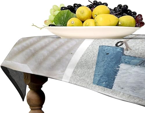 Miniatura 463 de Mantel floral hippie, diseño retro de los años 70, naranja, rosa, azul, floral, bohemio, estampado estético de margaritas, para fiesta, picnic