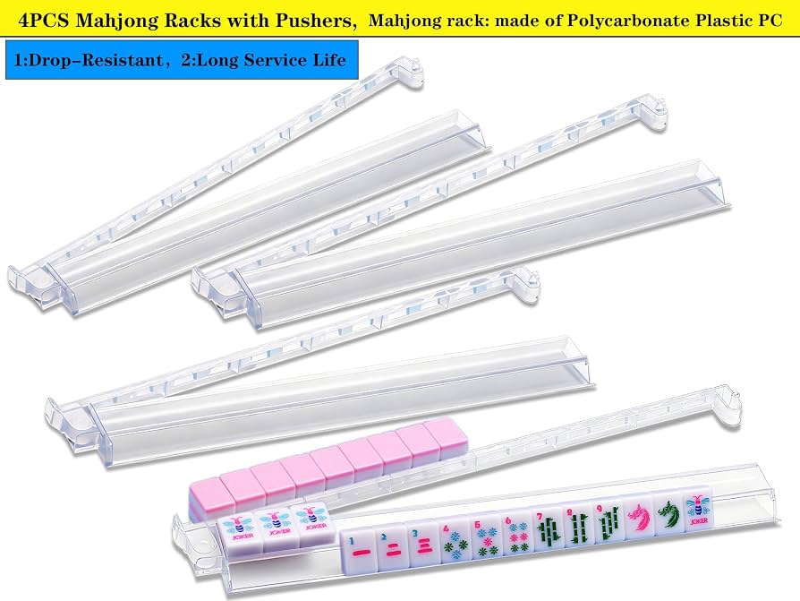 Amazon.com: QLKLIKEBF 18.5-Inch Mahjong Racks with Pushers White 4