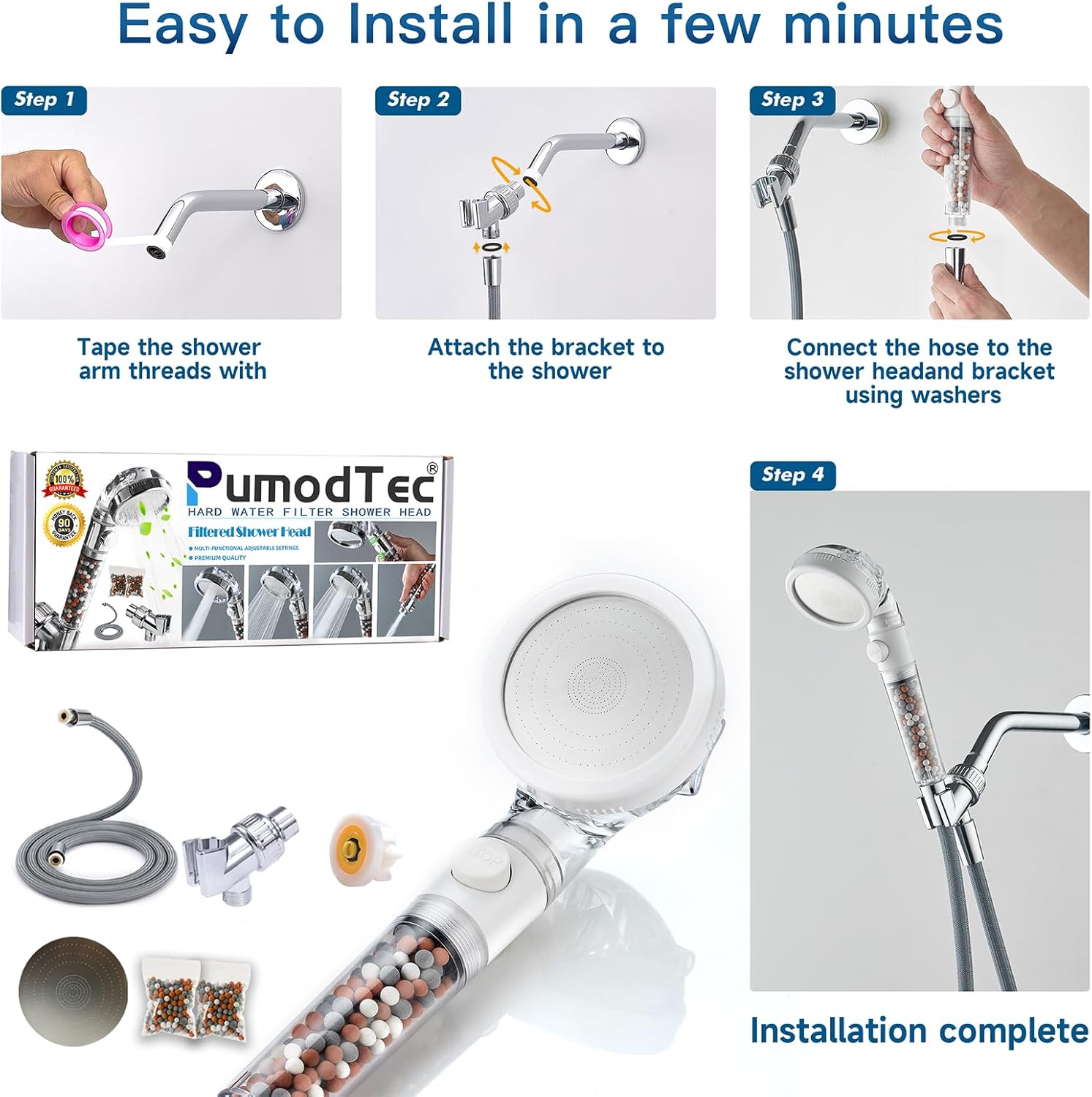 ed Shower Head with Handheld - High Prure ShowerHead with