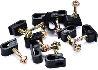 Bolt Dropper Coaxial Cable Clips - Electrical Wire Cable Clip for Cable Management - Screw Clip and Fastener - Coax Cable Holder - Wire Organizer Clamp - Siding Clips for Hanging - Set of 100