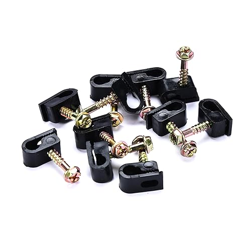 Bolt Dropper Clips coaxiales para cables - Clip de cable eléctrico para gestión de cables - Clip de tornillo y cierre - Soporte de cable coaxial -