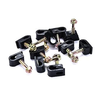 Bolt Dropper Coaxial Cable Clips - Electrical Wire Cable Clip for Cable Management - Screw Clip and Fastener - Coax Cable Holder - Wire Organizer Clamp - Siding Clips for Hanging - Set of 100