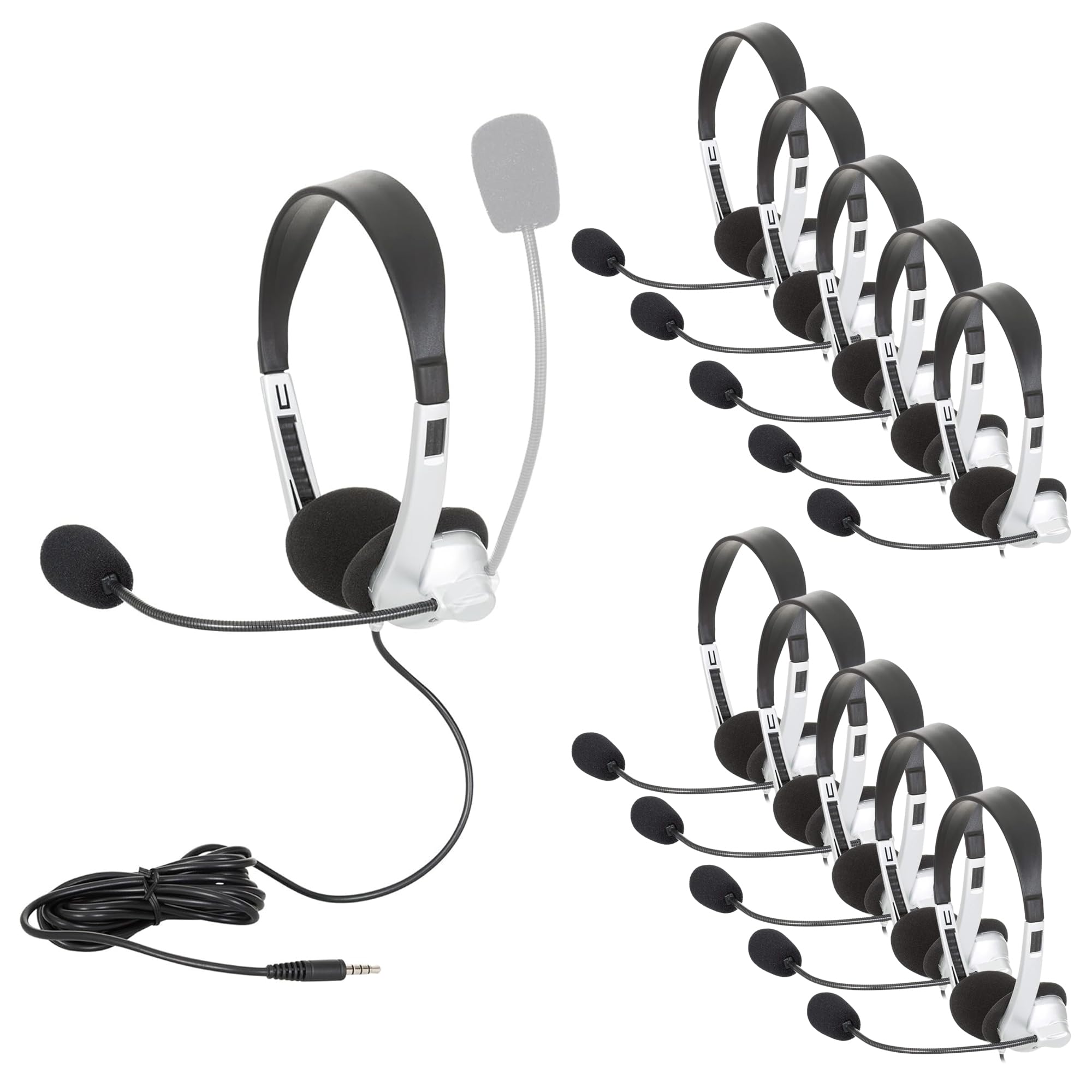 EGG-IAG-1007TRSS-10-PK-SO Mobile-Ready Multimedia Headset, Black/Silver (Pack of 10)