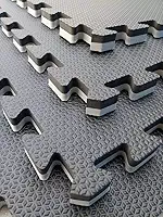 Kit com 4 Tatames Dupla Face Cinza com Preto 50x50x2cm
