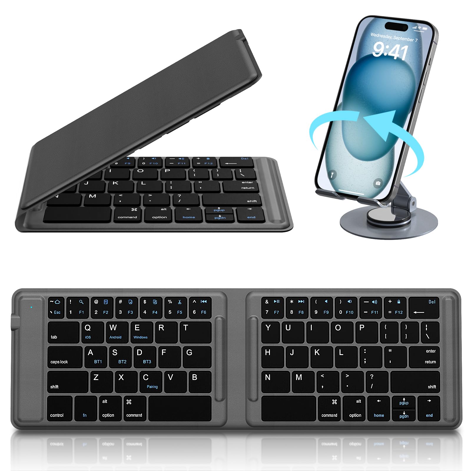 HAMOPY Foldable Bluetooth Keyboard
