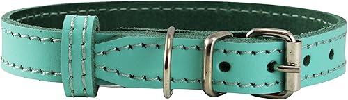 Más pequeño perro Cuello de piel para perros y cachorros 3tamaños turquesa, Turquoise