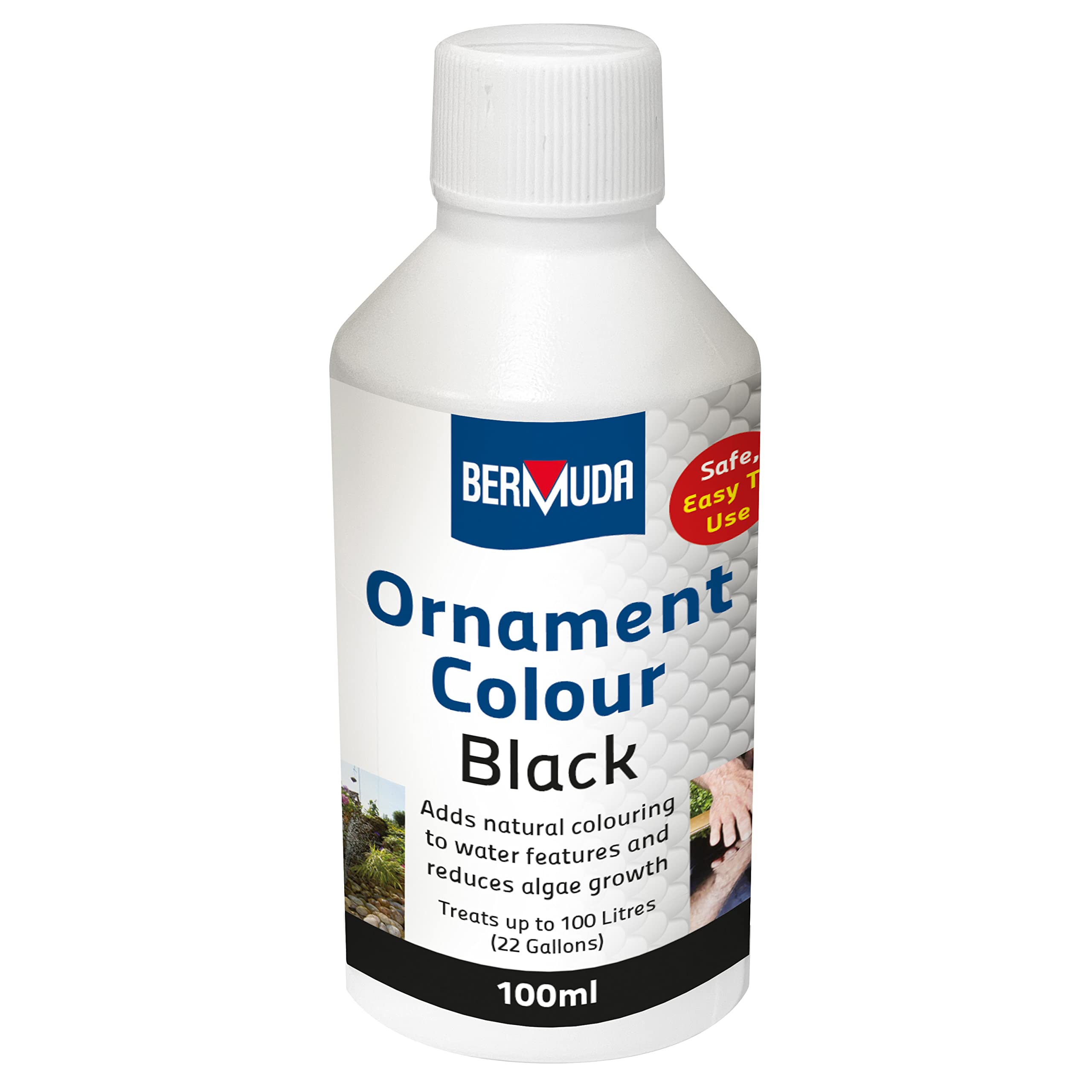 Bermuda Black Ornament Colour 100ml Reduce Algae and Weeds Stunning Black Water