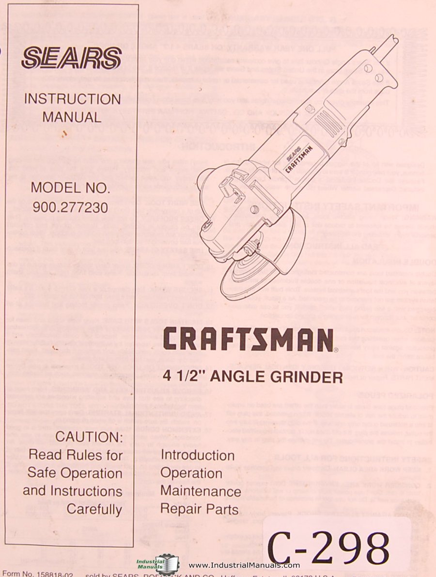 Craftsman 900.277230 4-1/2-inch Angle Grinder