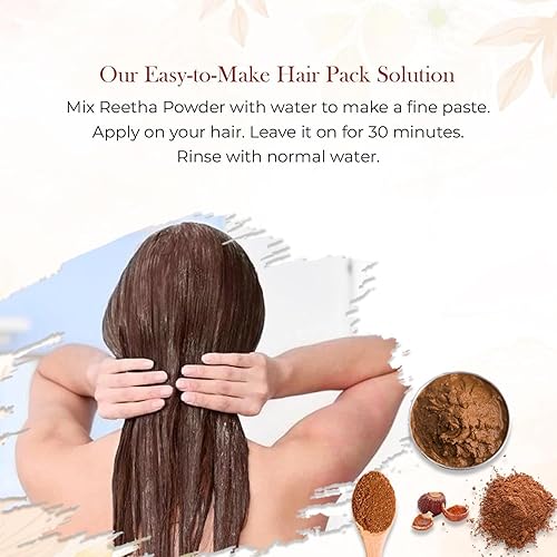 Miniatura 3 de 100% natural Reetha Powder Pure Aritha Powder para el cuidado del cabello Herbal (Sapindus Trifoliatus) ,Ritha DIY Hair Mask -328.1 ft