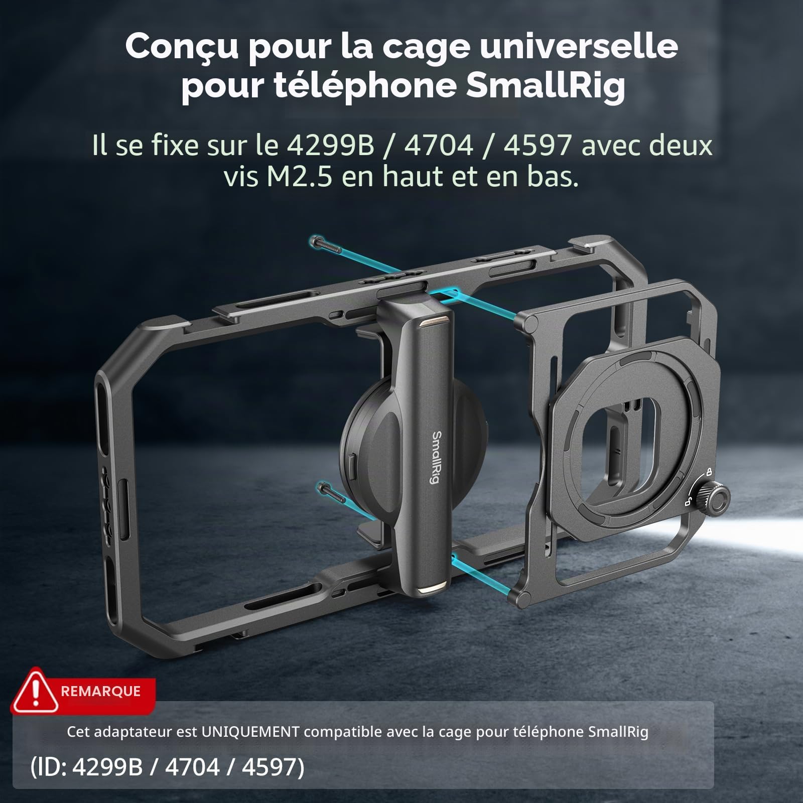 SMALLRIG 67 mm Adaptateur de Filtre Magnétique pour Cage Vidéo Mobile Universelle, Attraction Magnétique Bidirectionnelle Puissante, pour Cage de Téléphone Magnétique SMALLRIG 4299B - 4843