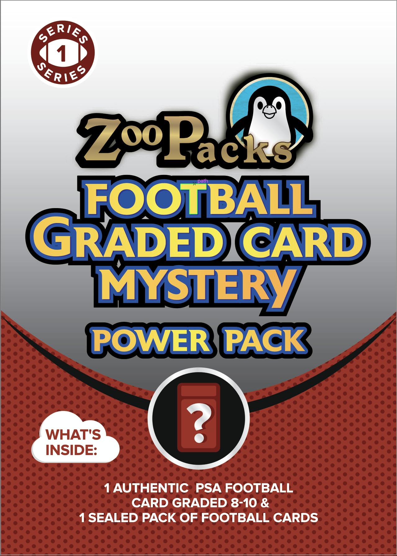 PSA Football Graded Card Mystery Pack + | PSA Graded Football Card + 1 Sealed Pack of Football Cards | Grade 8+ Guaranteed | Contains One Graded Vintage, Rookie, Legend or Current Star | by Zoo Packs