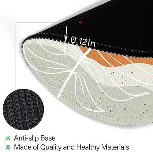 Miniatura 4 de Alfombrilla de mouse de hojas bohemias abstractas, pequeñas alfombrillas de mouse para escritorio, bonita alfombrilla de mouse redonda de viaje para