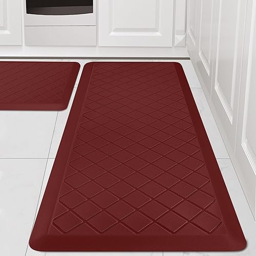 Tapete de cocina acolchado, 2 unidades, antifatiga, alfombras de cocina resistentes antideslizantes, tapete ergonómico de espuma cómoda para el