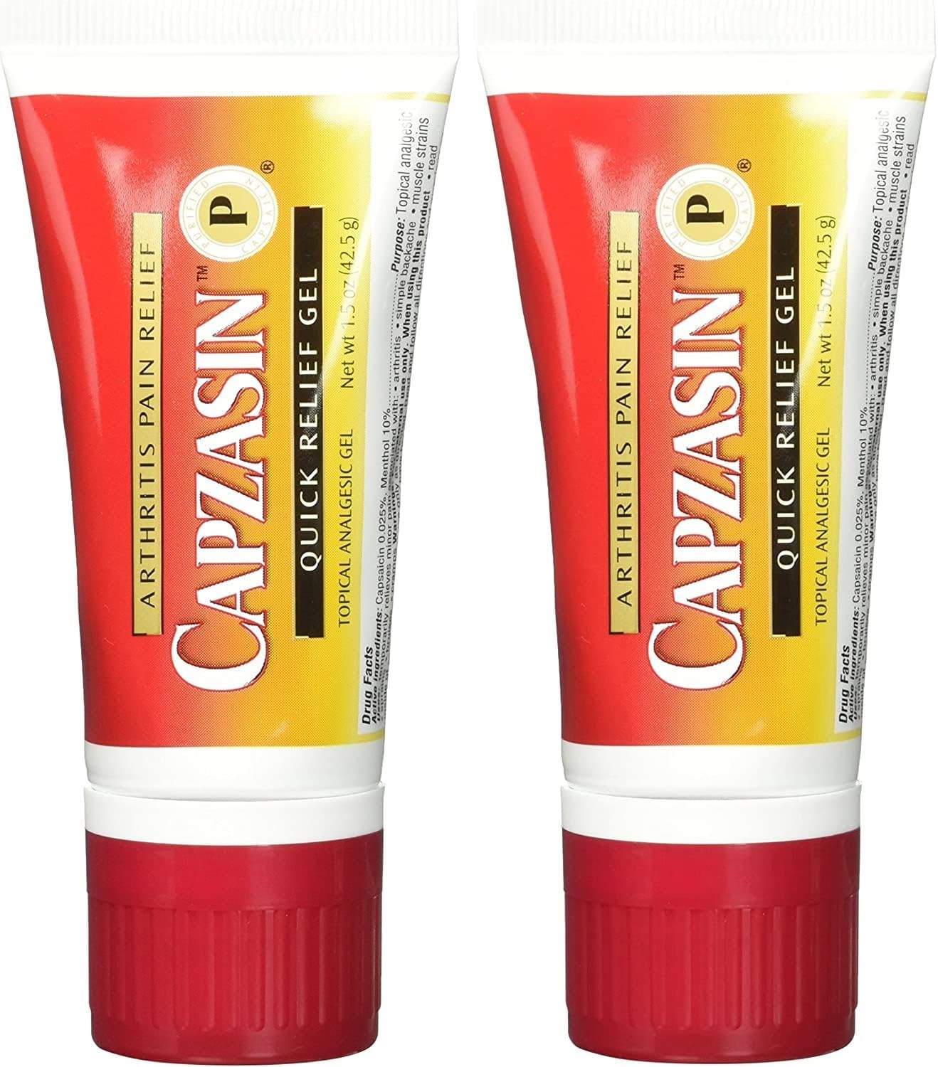 Capzasin Arthritis Pain Relief, Quick Relief Gel, No Mess Sponge Applicator 1.5 oz (42.5 g) - Pack of 2