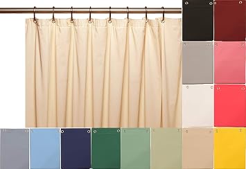 Elegant Home Heavy Duty Vinyl Shower Curtain Liner with 12 Metal Grommets Sand