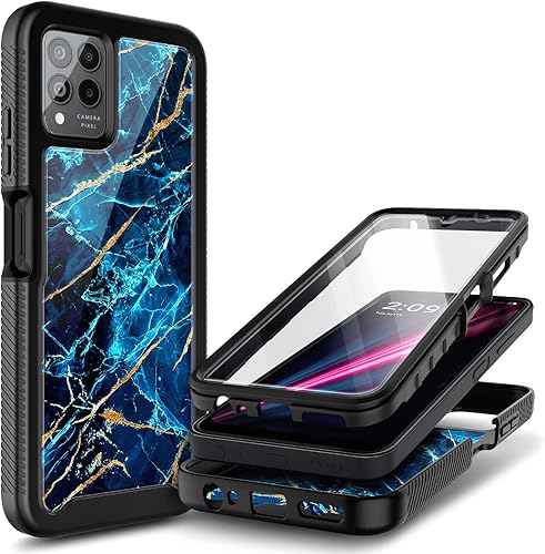 Miniatura 7 de NZND REVVL 6X PRO 5G Funda diseñada para T-Mobile REVVL 6 PRO 5G con protector de pantalla incorporado, funda protectora resistente a prueba de