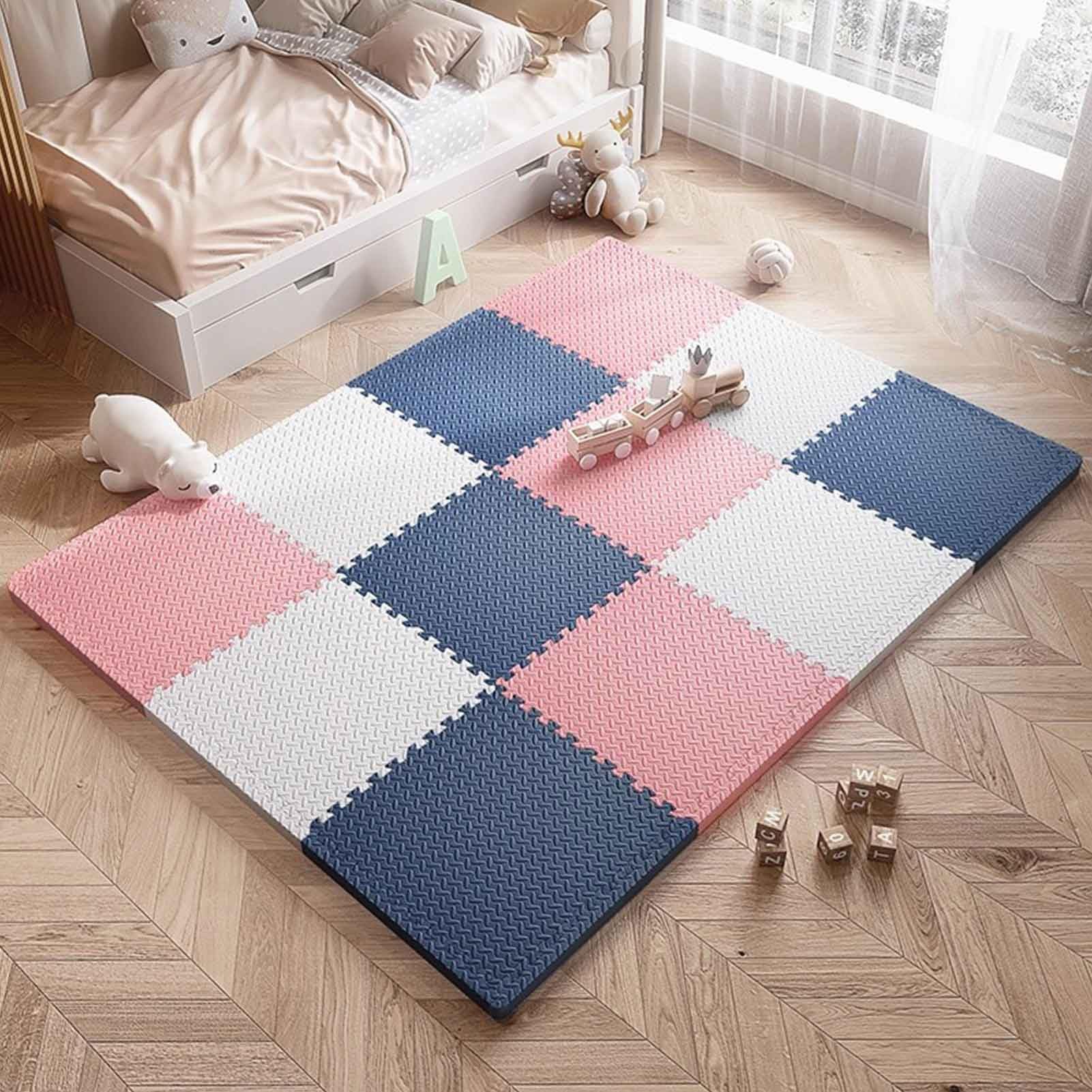Maty podłogowe z pianki EVA z możliwością łączenia, grubość 2,5 cm, miękka mata do zabawy dla dzieci z pianki EVA - 20 szt. (60 x 60 cm), wygodna mata