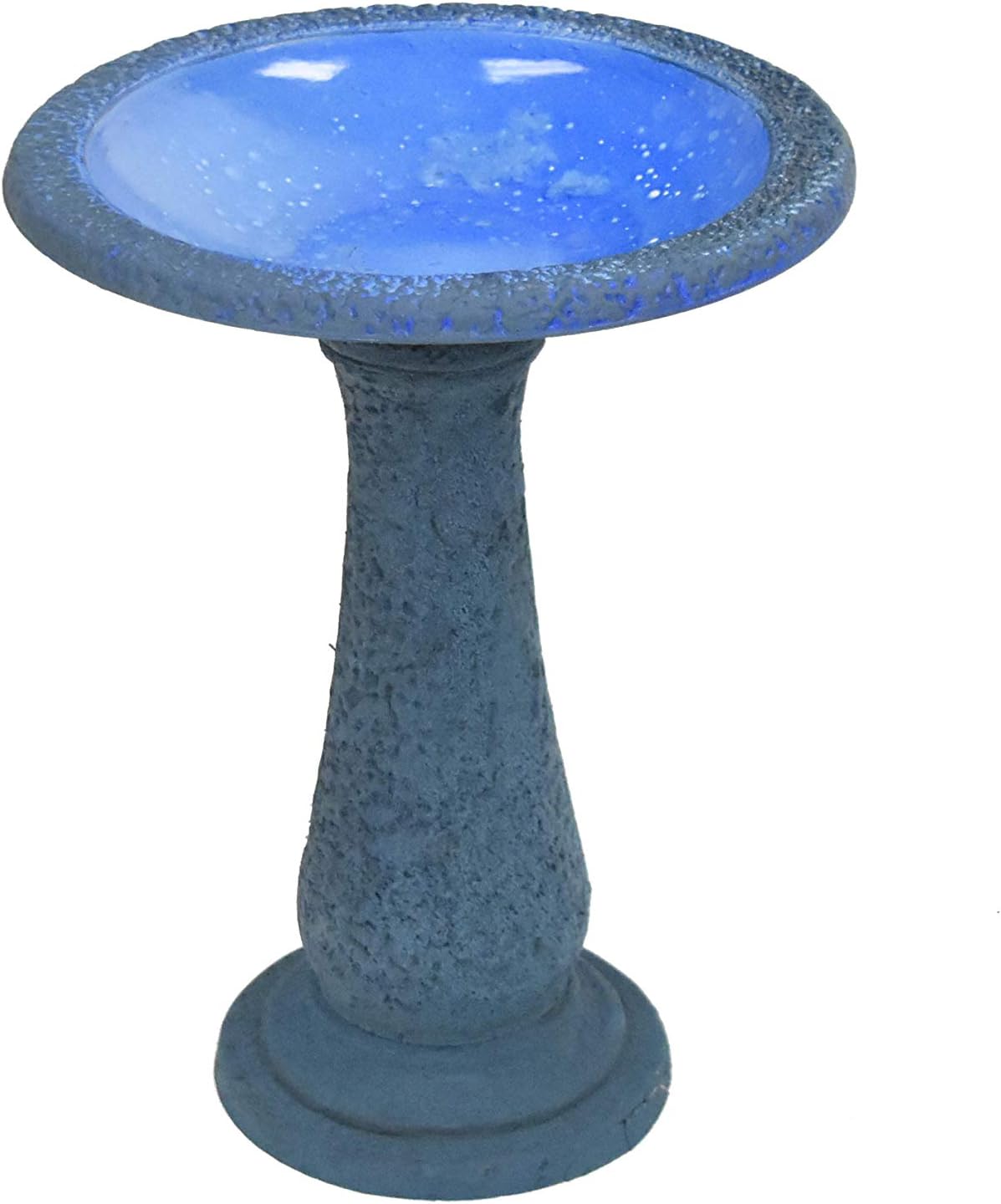 Exaco FM-2475B Dark and Light Blue Bird Bath, Measures 20 Inch in Diameter and 20.5 Inch high