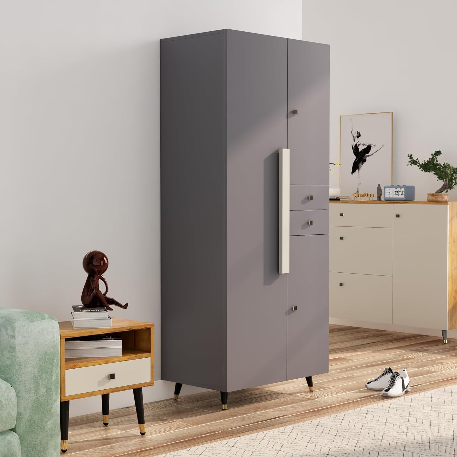 See full amazon price history chart for Bniture Wooden Almirah for Clothes, Door for Bedroom, 2 Door Wardrobe with Drawer & Hanging Space (45D x 75W x 180H CM) | 3 Year Warranty 1 (Slate Grey) Bniture Wooden Almirah for Clothes, Door for Bedroom, 2 Door Wardrobe with Drawer & Hanging Space (45D x 75W x 180H CM) | 3 Year Warranty 1 (Slate Grey) (B0DGCXM5W2) Amazon Price History, Amazon Price Tracker