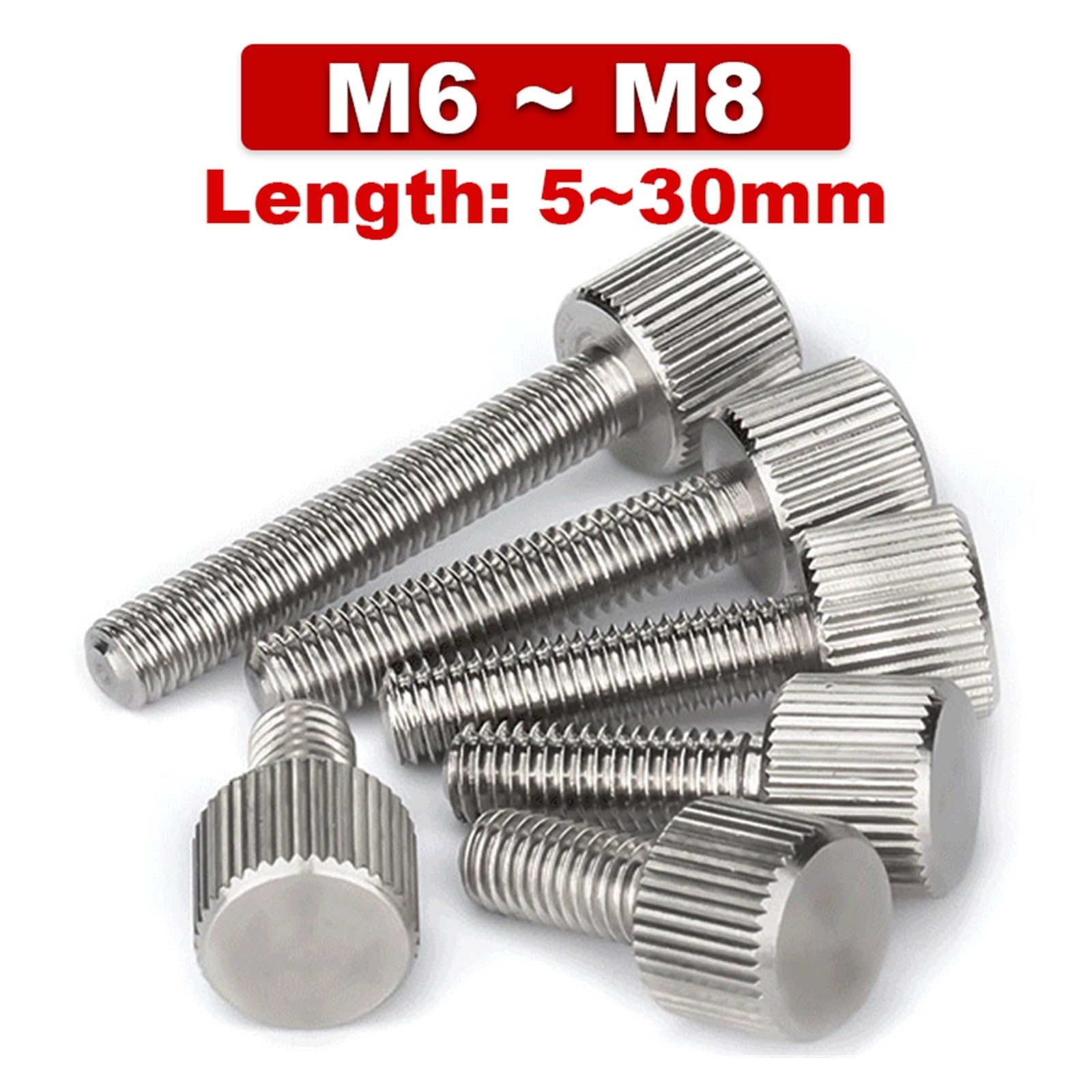tornillos de alas, Tornillos de mariposa 304, tornillo manual de cabeza moleteada, maquinaria, tornillo de ajuste métrico de herramientas GB835 M2.5, M3, M4, M5, M6, tamaño: M6