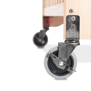 Foundations Next Generation Evacuation Hardware Kit, for Serenity Cribs Conversion into Evacuation Crib, Metal 3-Point Gusset Plate Design, 4 Red Gusset Plates & 4 Non-Marking Casters