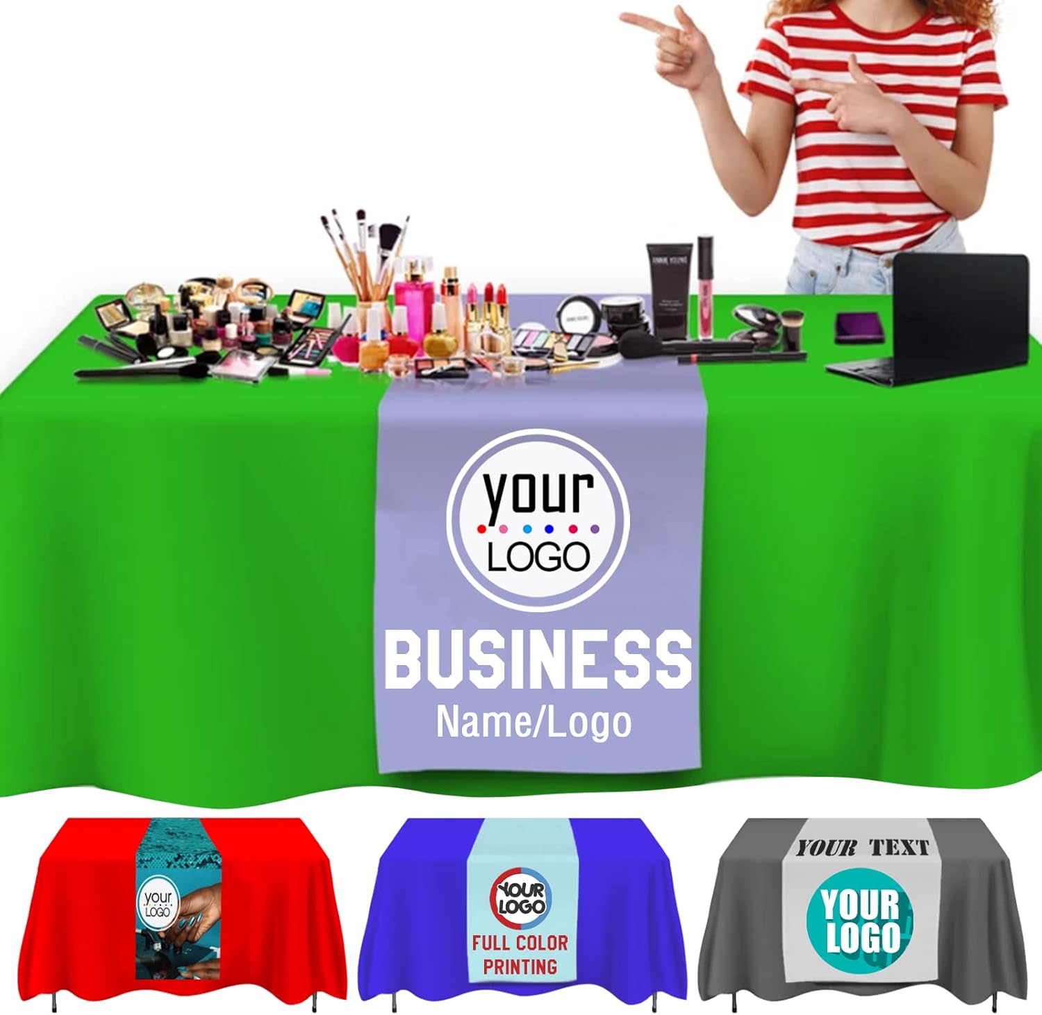 Custom Table Runner with Business Logo 13"x72" Full Color