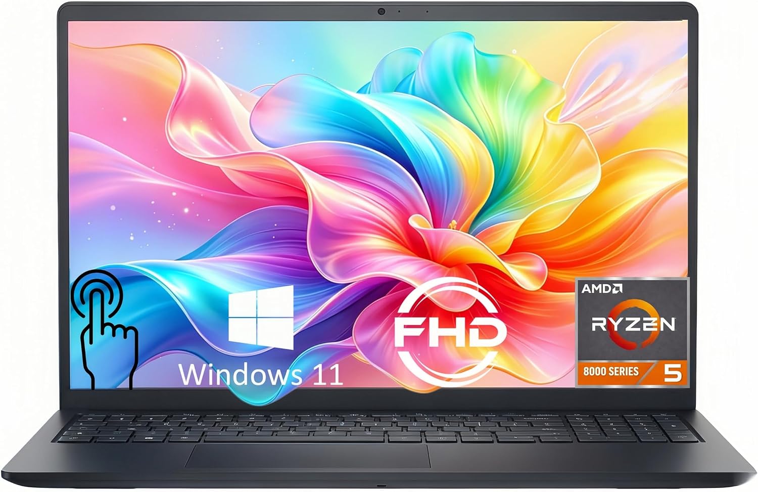 Dell Inspiron 15 15.6" FHD Touchscreen Laptop, AMD Ryzen 5 7530U Processor (6-Core, up to 4.5GHz), 16GB RAM, 512GB SSD, AMD Radeon Graphics, Lightweight & Portable for Home, Student & Business, Win11