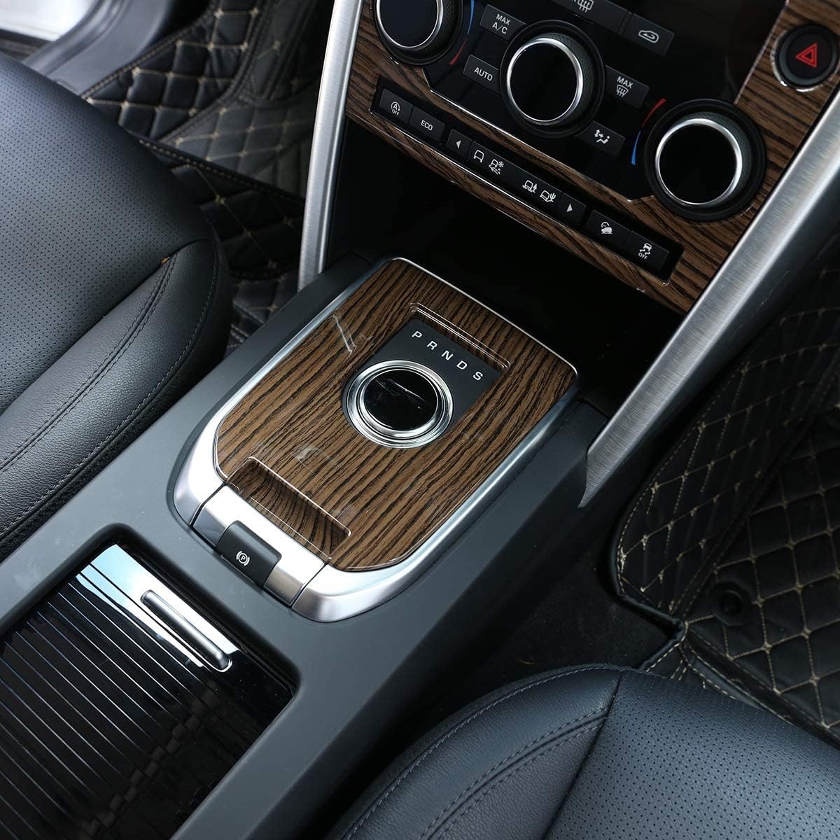 ABS Car Interior Gear Shift Panel Cover Trim 1pc for Land Rover Discovery Sport 2015-2018 Car Accessories (Sands Wood Grain)