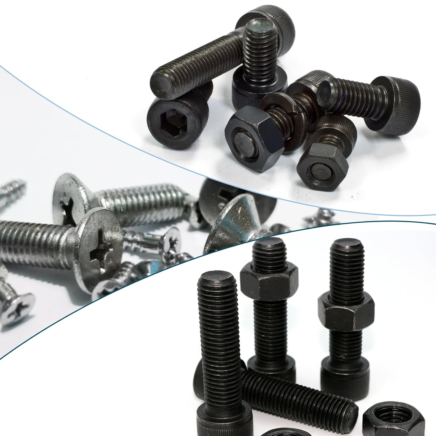 100 Pack 1/4" ID x 1-1/4" OD Fenders Washers, Black Oxide, Thickened 18-8(304) Stainless Steel M6 Large Flat Washers, Washer for 1/4" Screws & Bolts